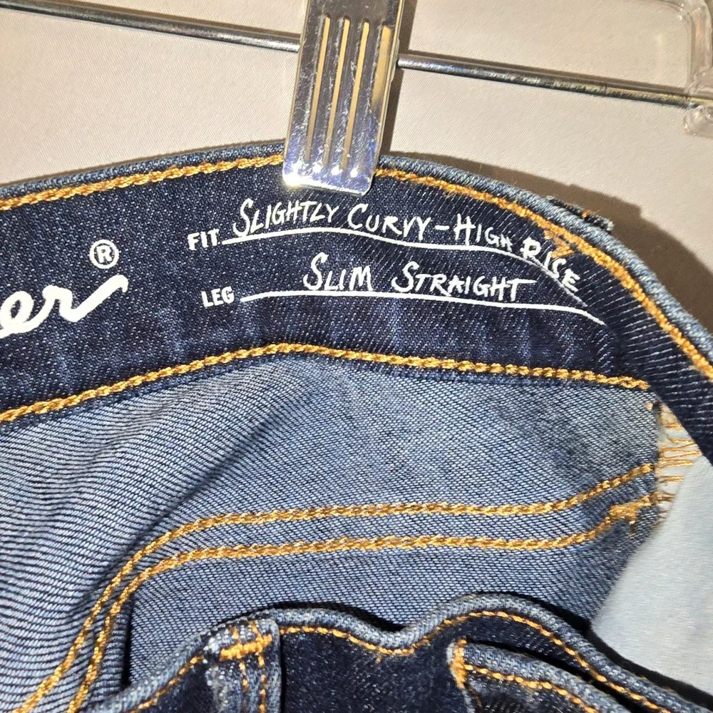 Eddie Bauer Slim Straight Jeans 0 Womens Dark Travex Sorbtek High Rise Curvy